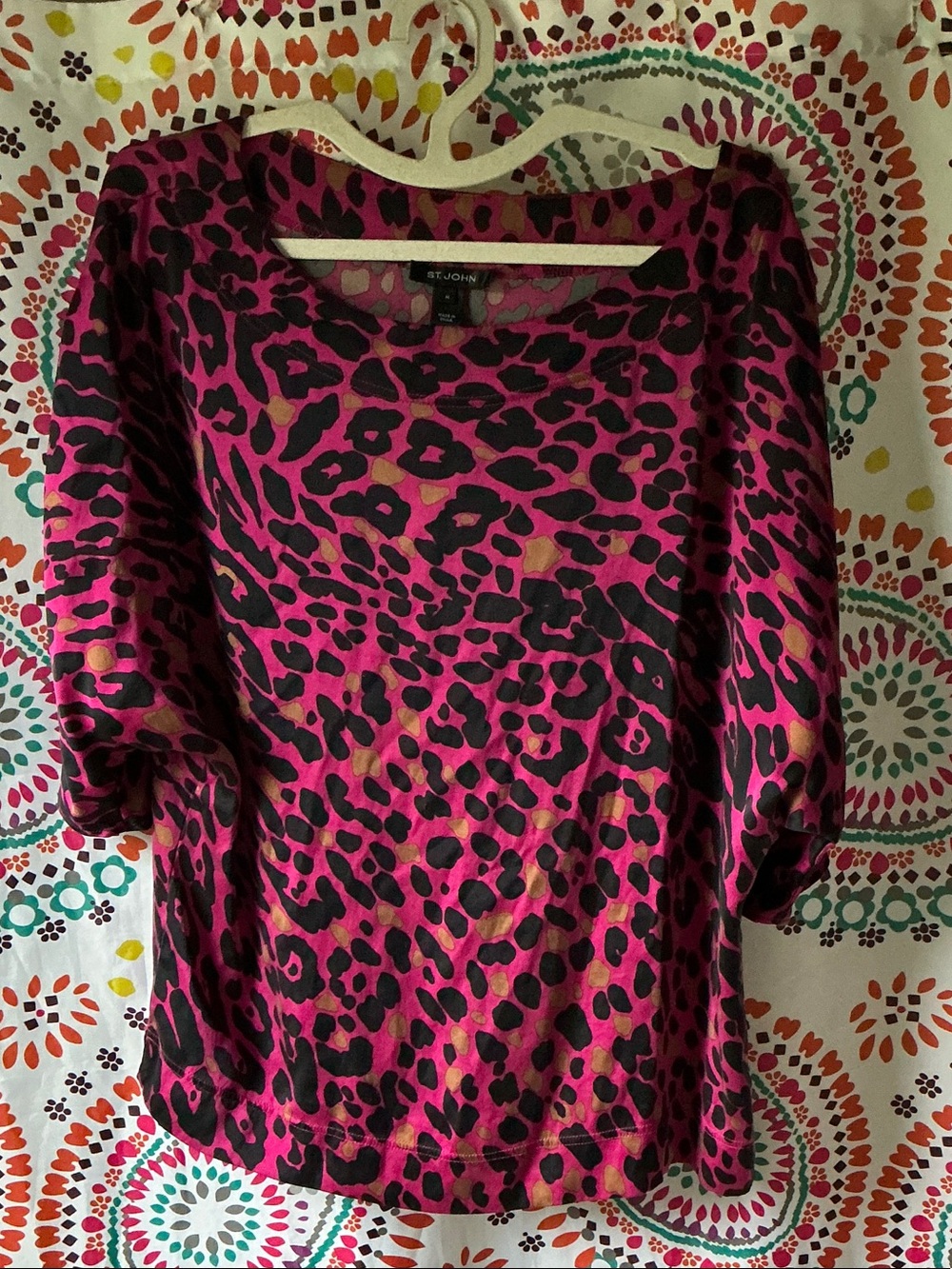 St. John Leopard Blouse